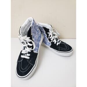 VANS Sk8-Hi Bolt Liquify Black Blue Suede Skateboard Shoes Mens 6.5 Womens 8